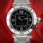 Cartier Pasha Seatimer 40mm Black Dial Automatic Steel 2790 W31077M7 Papers