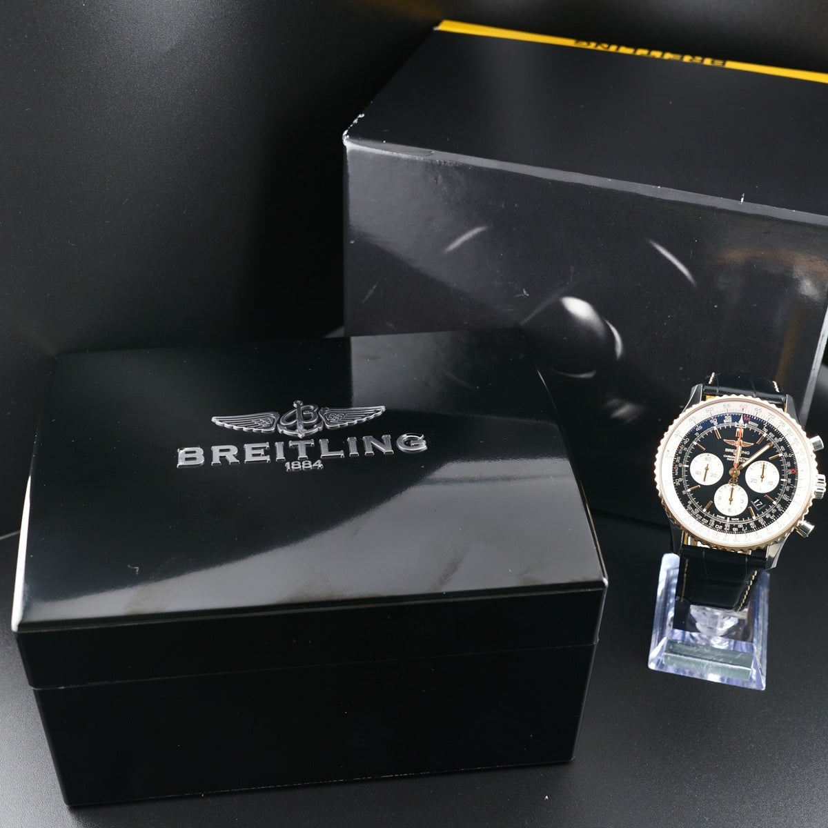 Breitling Navitimer B01 Chronograph 46mm UB0127 -Black/White 18k Rose Gold Bezel