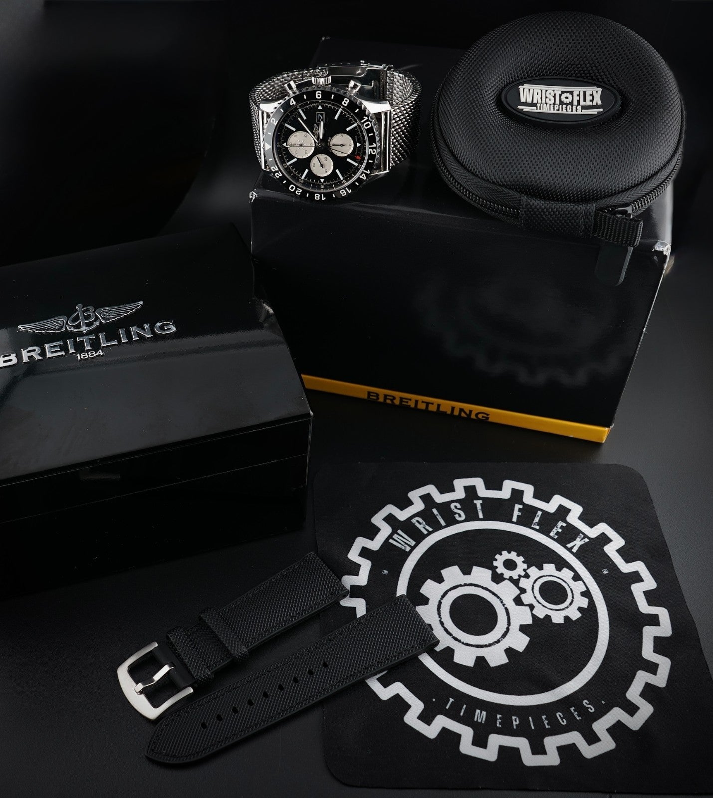 Breitling Chronoliner Y24310 GMT Chrono Reverse Panda Pilot Watch 46mm -Bracelet