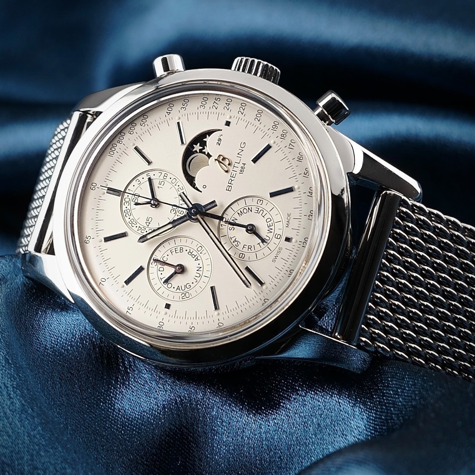 Breitling Transocean Chronograph 1461 - Moonphase A19310 43mm - Steel Bracelet