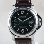 Panerai Luminor Marina PAM00104 44mm Black Dial Brown Strap + Rubber Strap