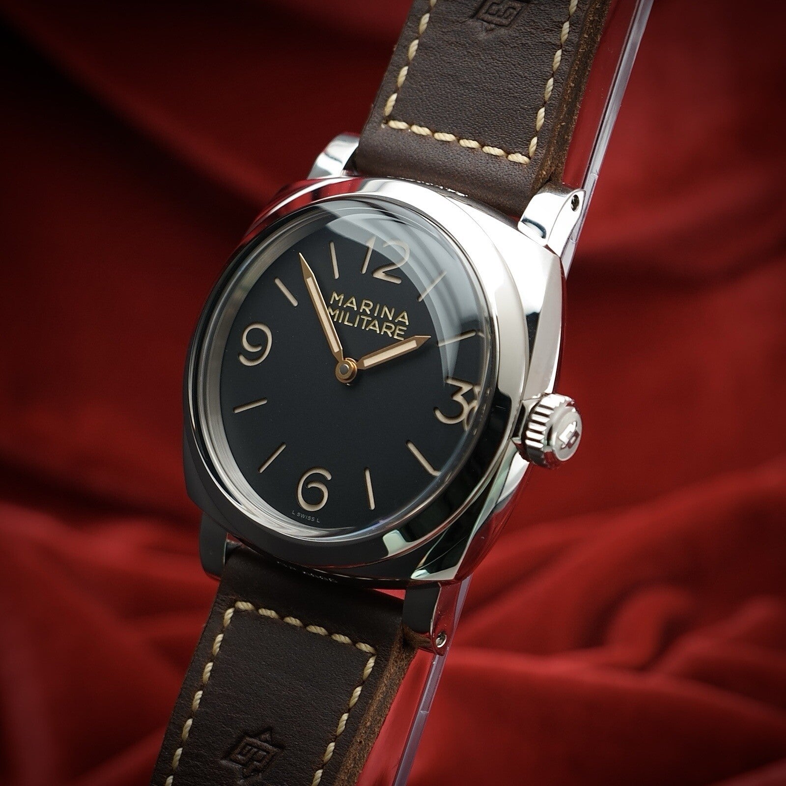 PANERAI 3 Days Marina Militaire Acciaio -47mm PAM00587 Rare Limited Edt Full Set