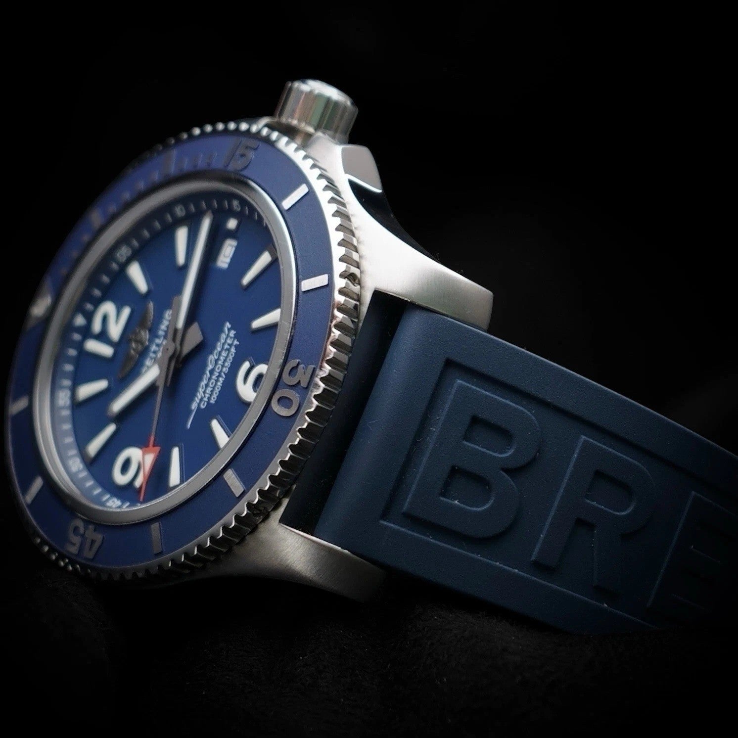Breitling Superocean A17367 Blue Dial 44mm, Bracelet & OEM Extra Strap, Box Docs