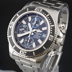Breitling Superocean Chronograph A13341 Black/Blue Dial Steel Bracelet + Strap