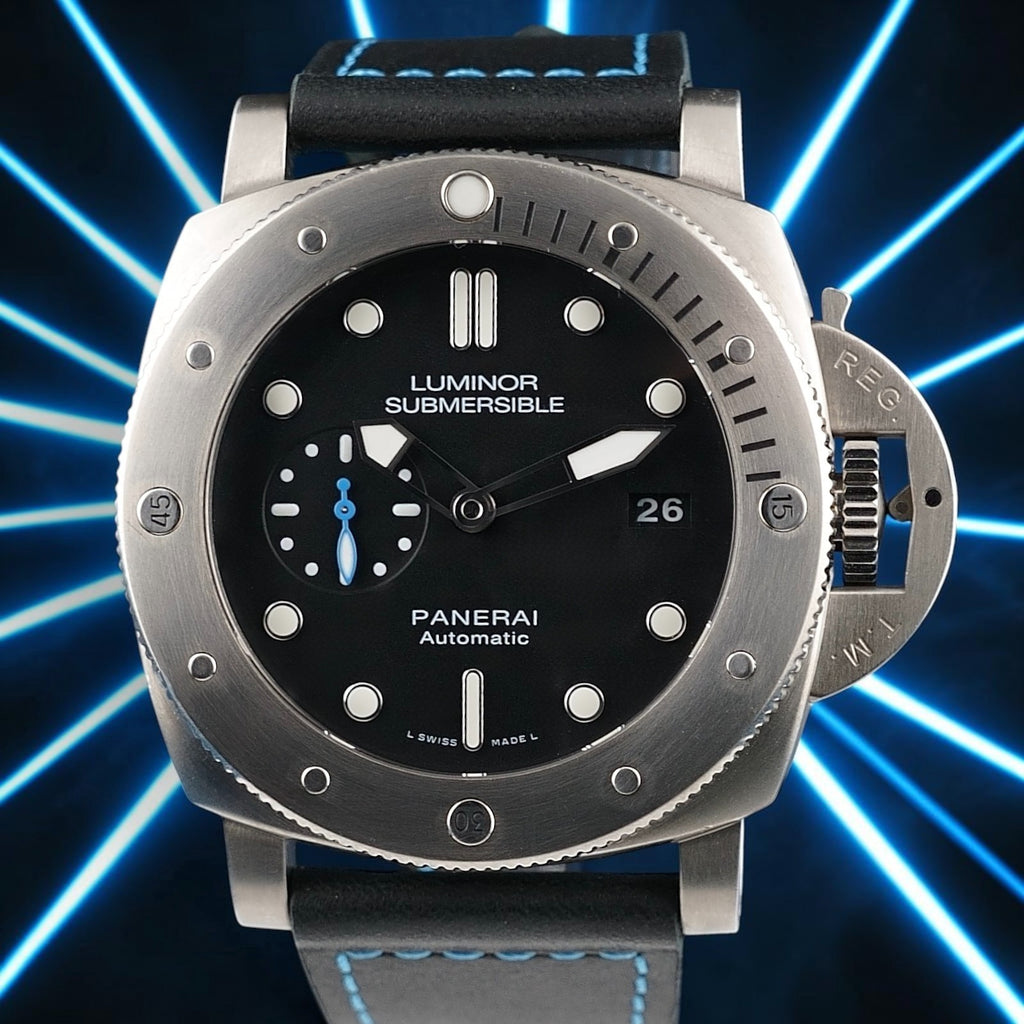 Panerai Luminor Submersible PAM01305 47mm Titanium Automatic FULL SET + 2 Straps