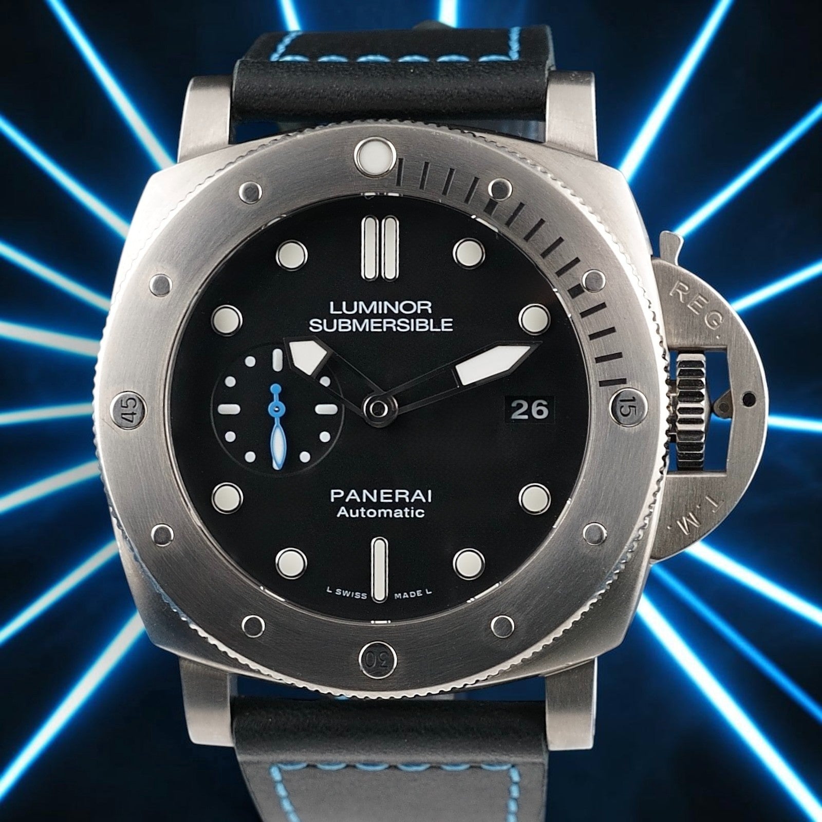 Panerai Luminor Submersible PAM01305 47mm Titanium Automatic FULL SET + 2 Straps