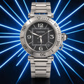 Cartier Pasha Seatimer 40mm Black Dial Automatic Steel 2790 W31077M7 Papers