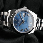 Rolex Datejust 41  126300 Blue Roman Dial Smooth Bezel Oystersteel Box Card 2021