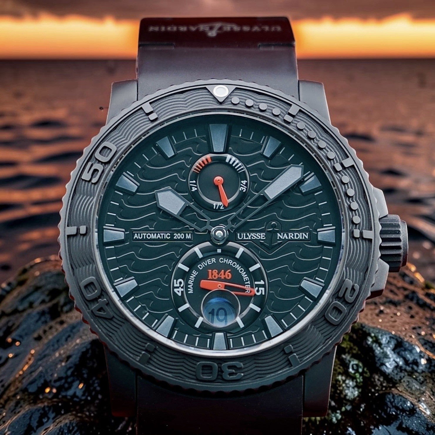 Ulysse Nardin Maxi Marine Diver Black Sea 263-38LE 43mm Limited Edition Box&Book