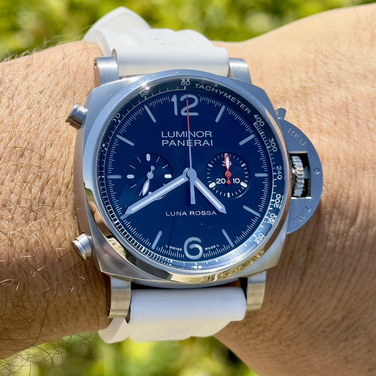 Panerai Luminor Luna Rossa Chrono Blue Dial Steel PAM01303 Full Set Limited Ed.