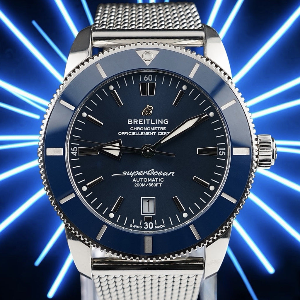 Breitling Superocean AB2020 BLUE 46mm Steel Bracelet, WARRANTY & Box & Docs