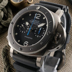 Panerai Luminor Submersible Flyback PAM00615 47mm Titanium Black Dial, 2 Straps