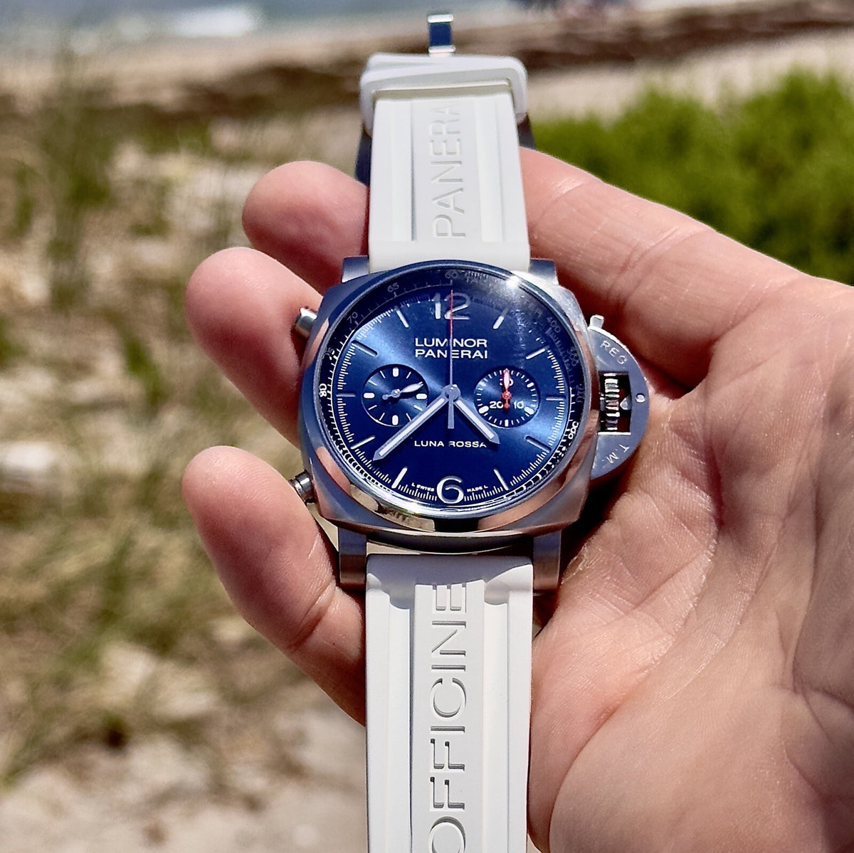 Panerai Luminor Luna Rossa Chrono Blue Dial Steel PAM01303 Full Set Limited Ed.