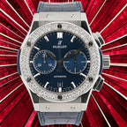 Hublot Classic Fusion Chronograph 521.NX.7170.LR Titanium -Custom Diamond Bezel