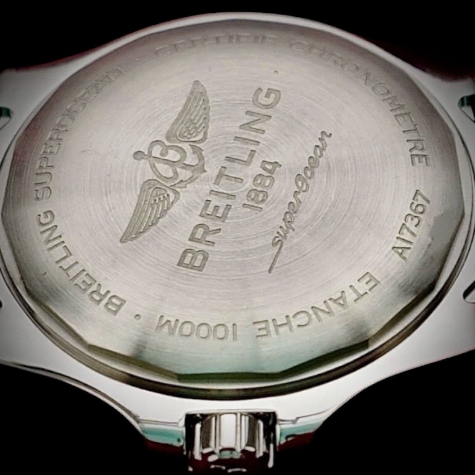 Breitling SuperOcean A17367 Automatic, 44mm, Black/Red Steel Braclet+Extra Strap