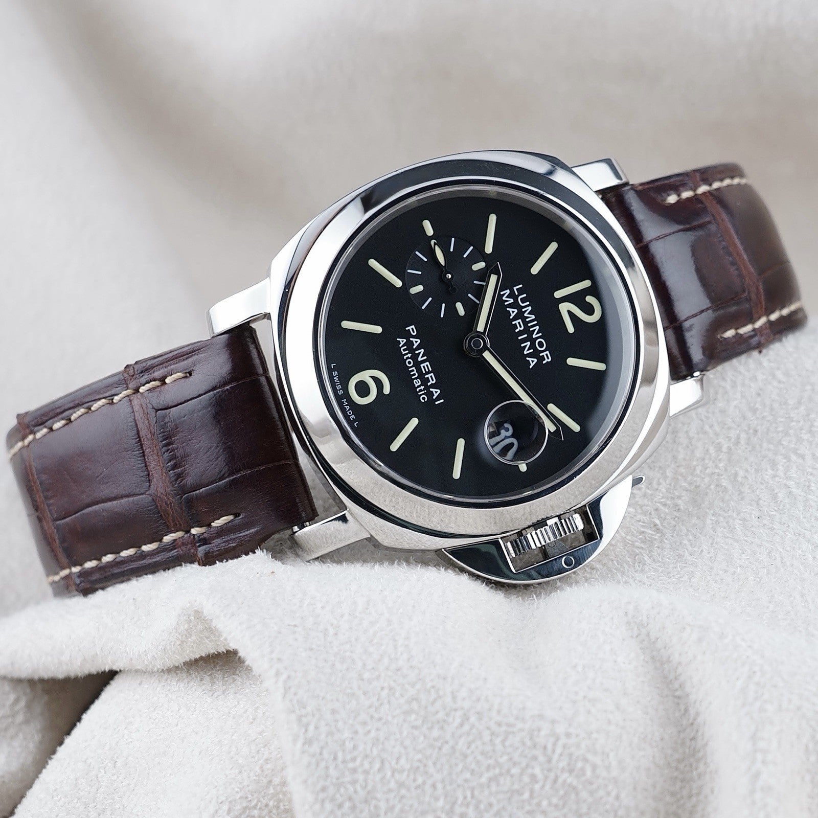 Panerai Luminor Marina PAM00104 Black Dial 44mm FULL SET Triple Box 3 OEM Straps
