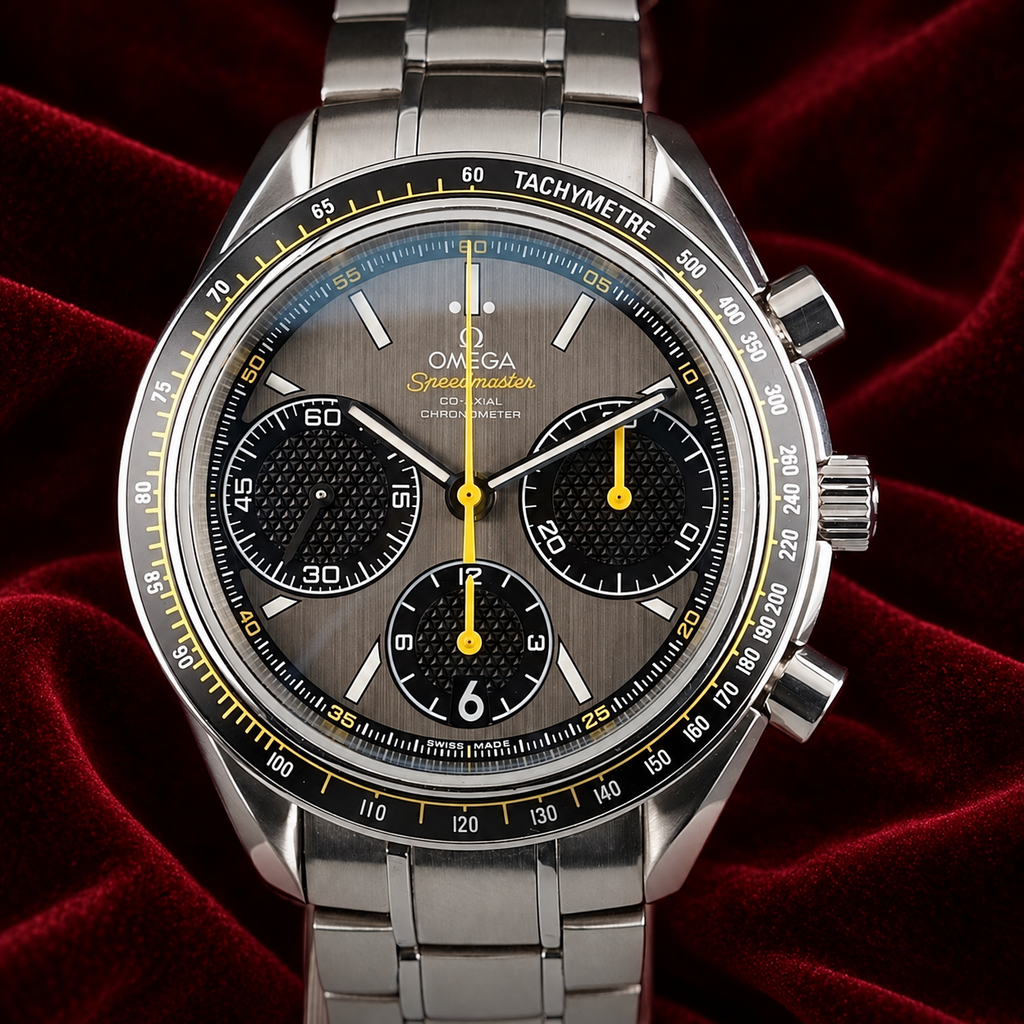 OMEGA Speedmaster Racing 326.30.40.50.06.001 - 40mm Gray Yellow Chrono, Full Set