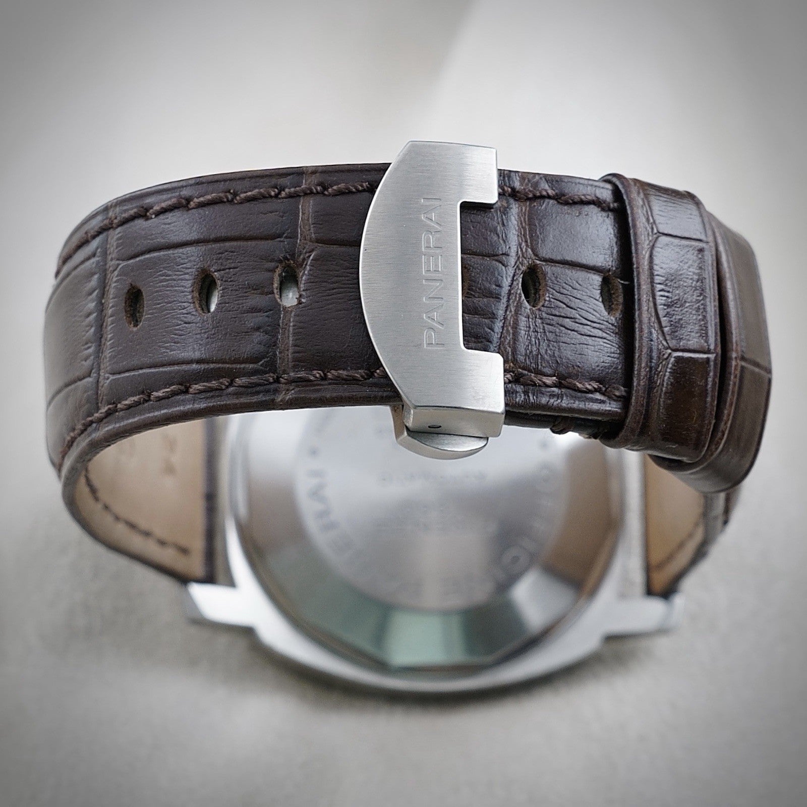 Panerai Luminor Men's Black Watch with Brown Leather Strap - PAM00164