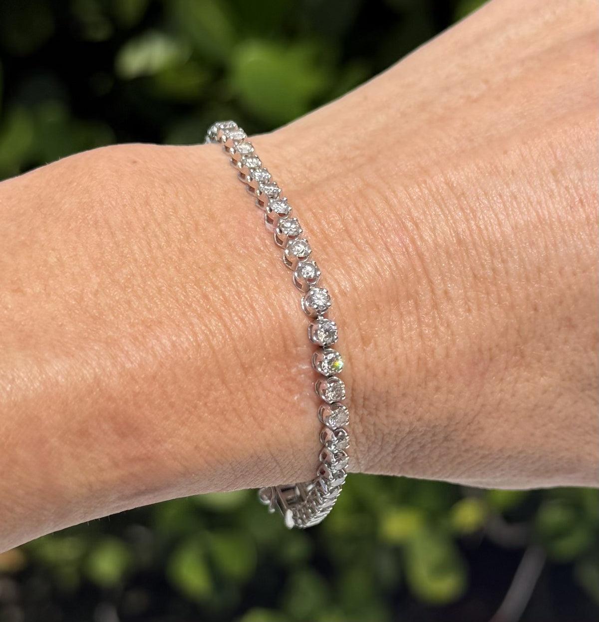 Authentic Natural Diamond 5.00Ct Women's Tennis Bracelet  Solid 14k White Gold