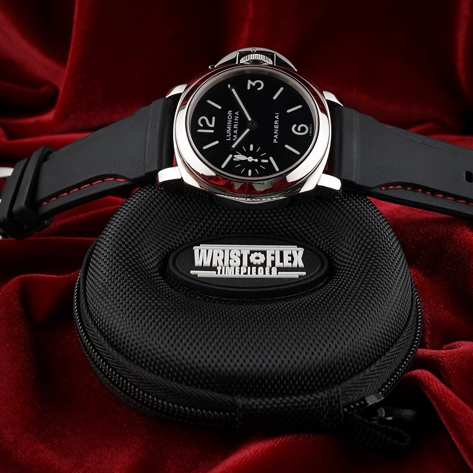 Panerai Luminor PAM00111 Black Dial 44mm -3 Straps Rubber & Leather, Box & Books