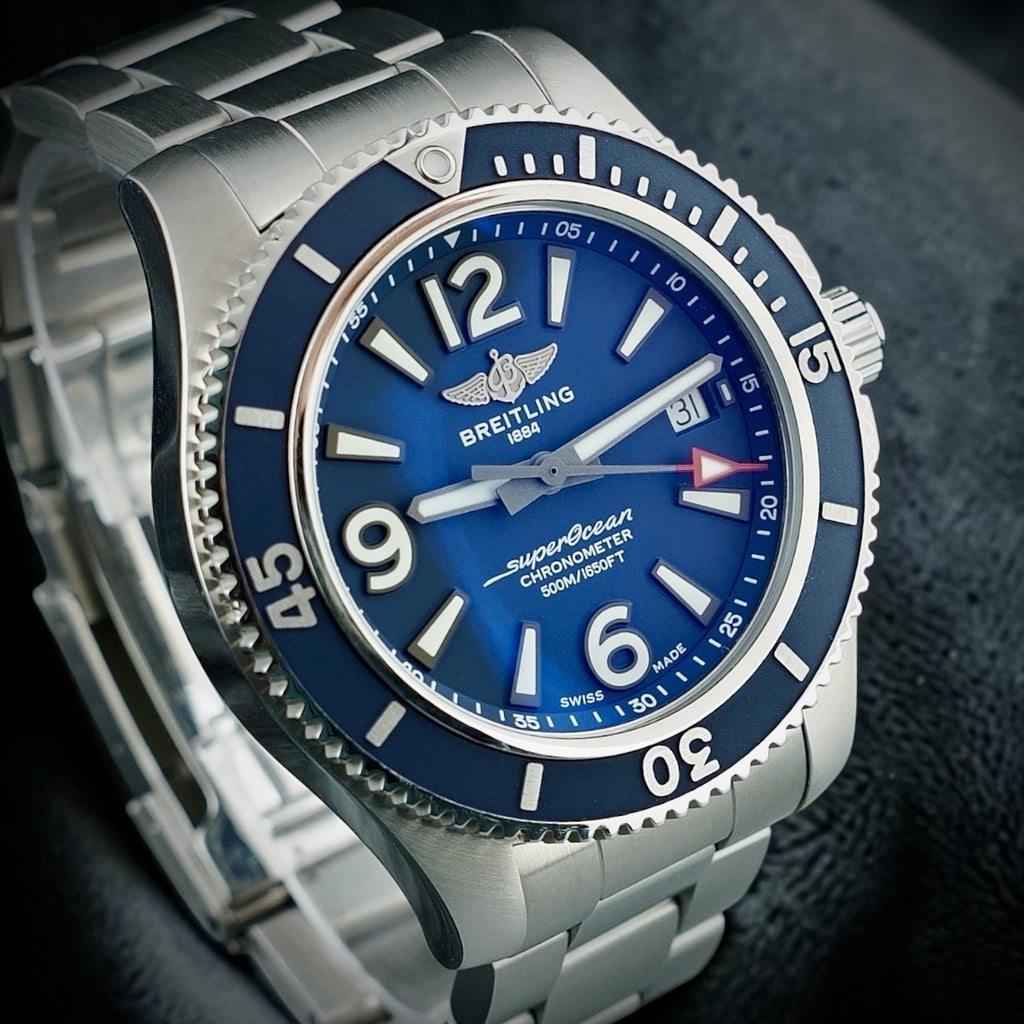 Breitling Superocean A17366 - Blue Dial, 42mm, Box, Digtal Docs, Steel Bracelet