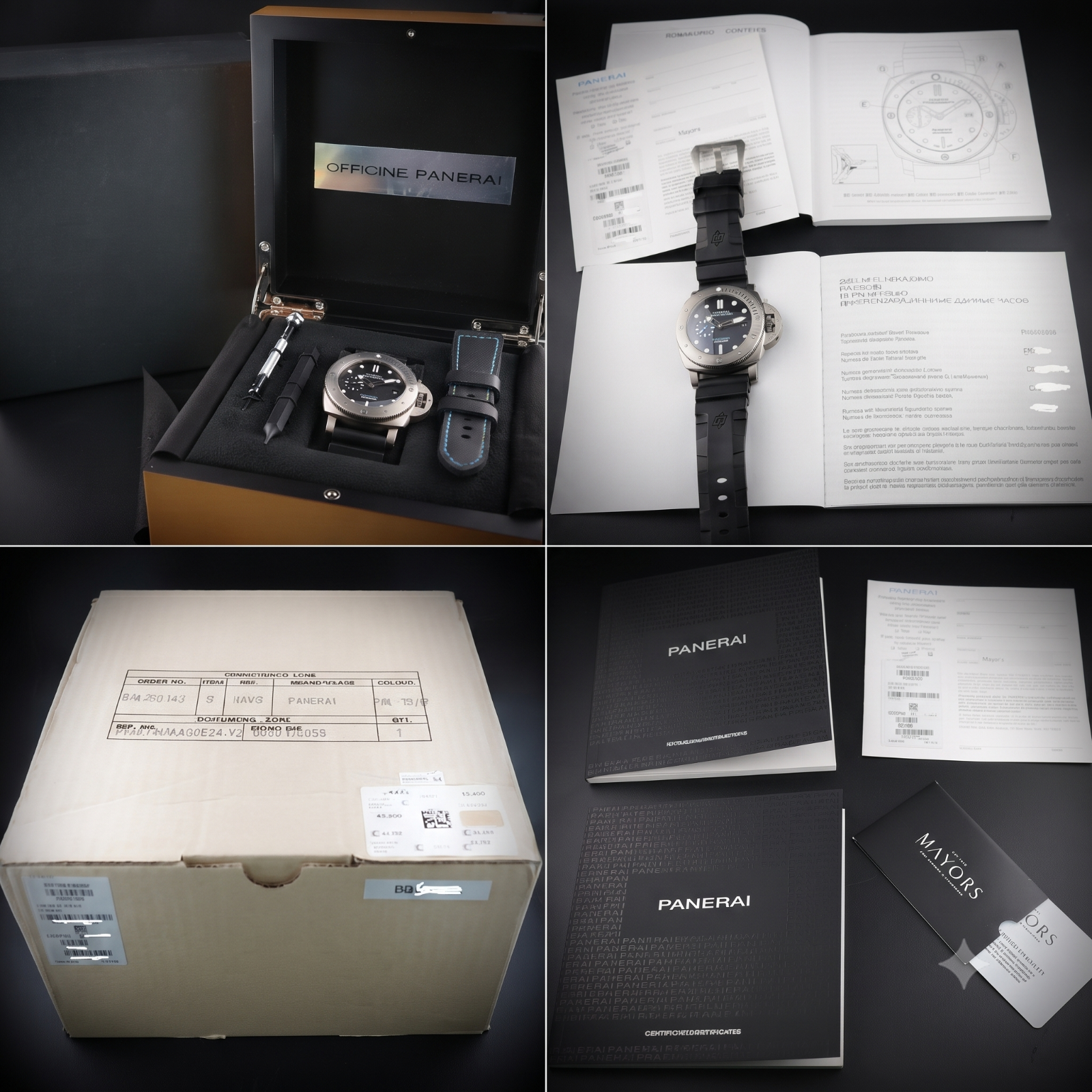 Panerai Luminor Submersible PAM01305 47mm Titanium Automatic FULL SET + 2 Straps