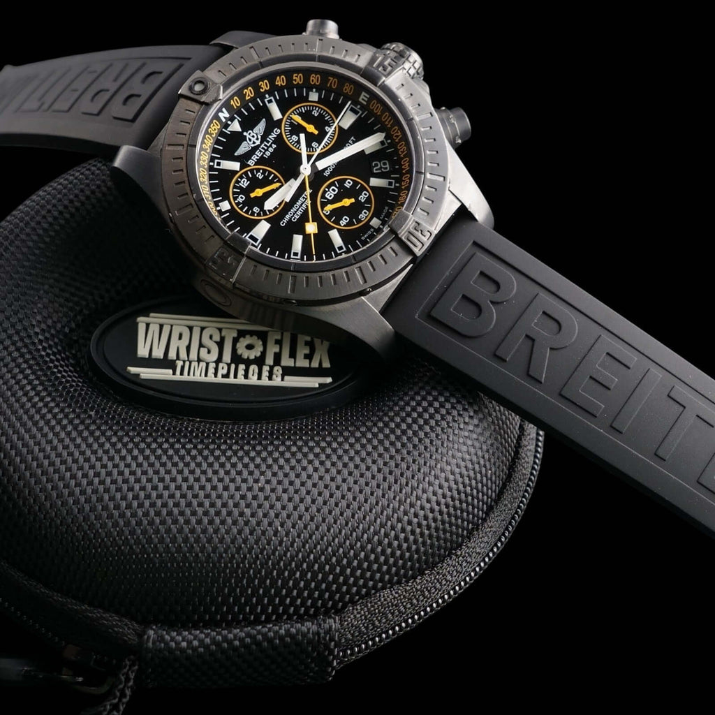 Breitling Avenger Seawolf Blacksteel Chron Limited Ed 1000 Pieces 45m 3 Straps