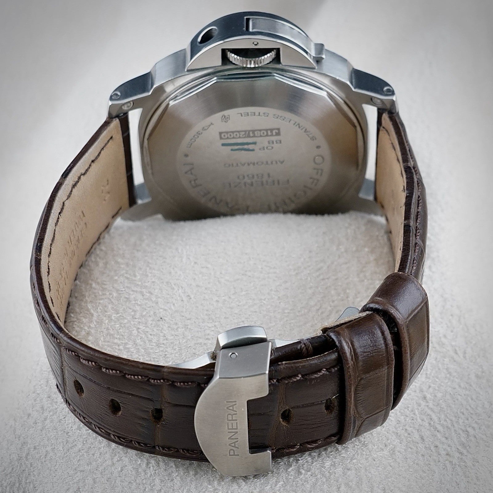 Panerai Luminor Men's Black Watch with Brown Leather Strap - PAM00164