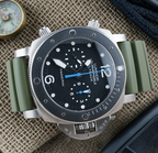 Panerai Luminor Submersible Flyback PAM00615 47mm Titanium Black Dial, 2 Straps