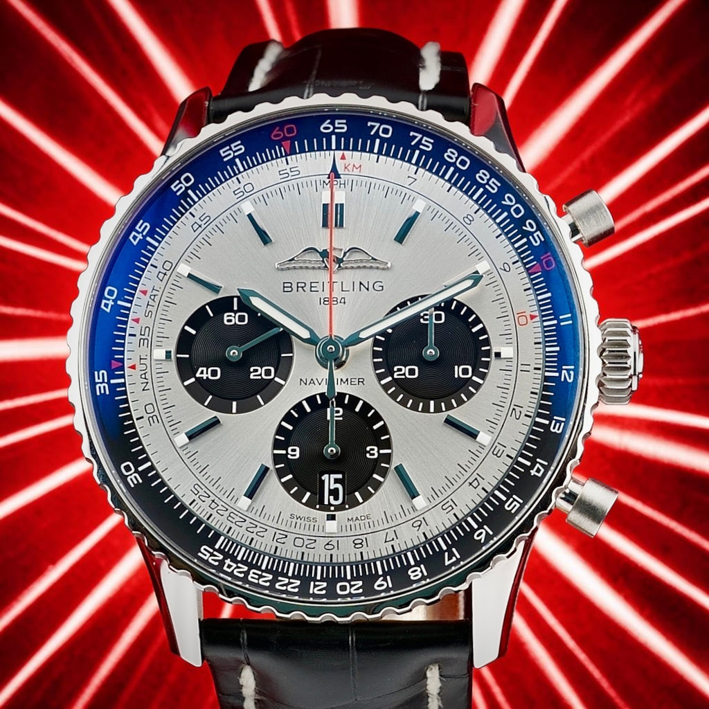 Breitling Navitimer AB0138 43mm Silver Dial -FULL SET- Bracelet & Strap WARRANTY