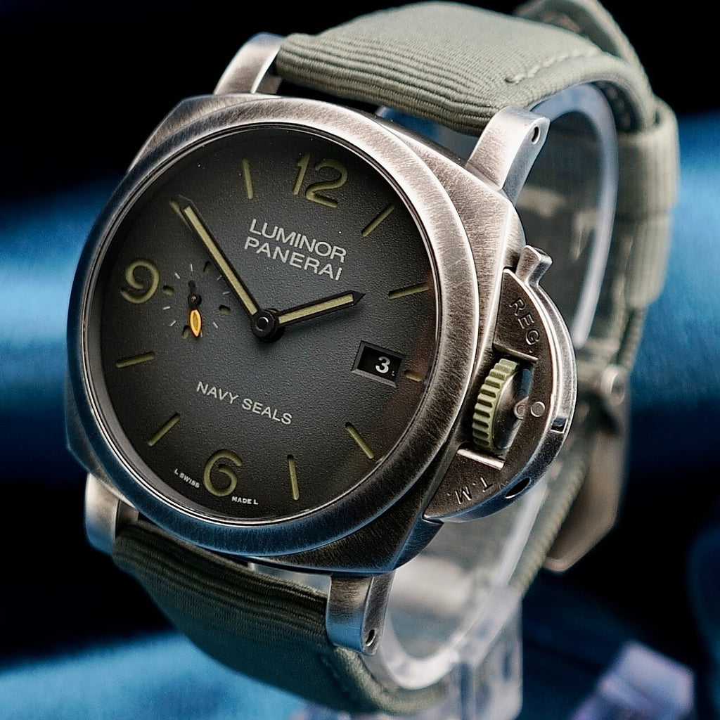 Panerai Luminor Marina Navy SEALS 44mm, PAM01412, Full Set, 4 Straps & 2 Buckles