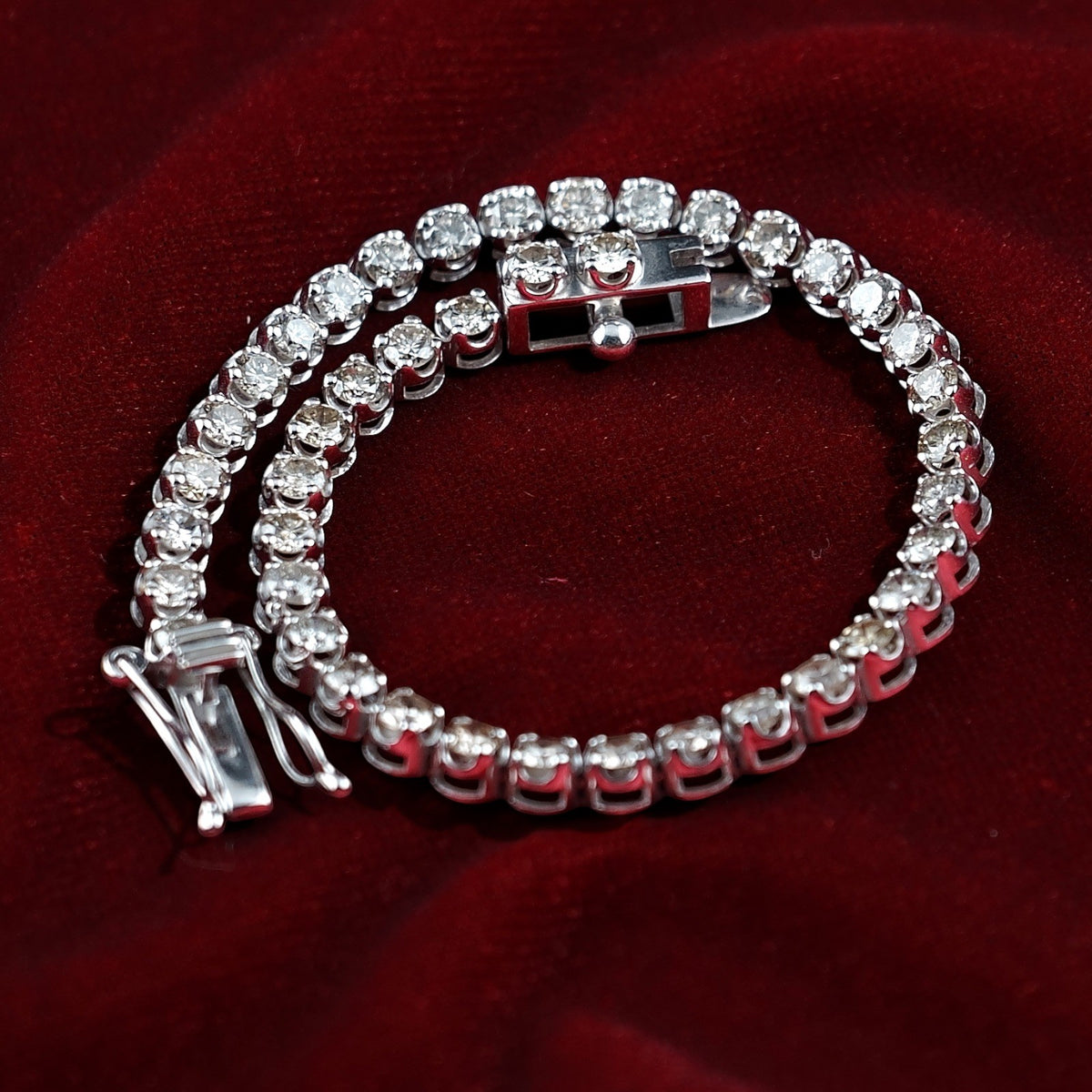 Authentic Natural Diamond 5.00Ct Women's Tennis Bracelet  Solid 14k White Gold