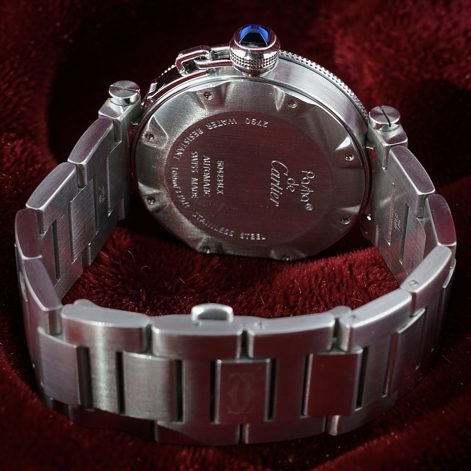 Cartier Pasha 40mm Automatic 2790 White Dial Steel Date Men’s Watch Box Bracelet