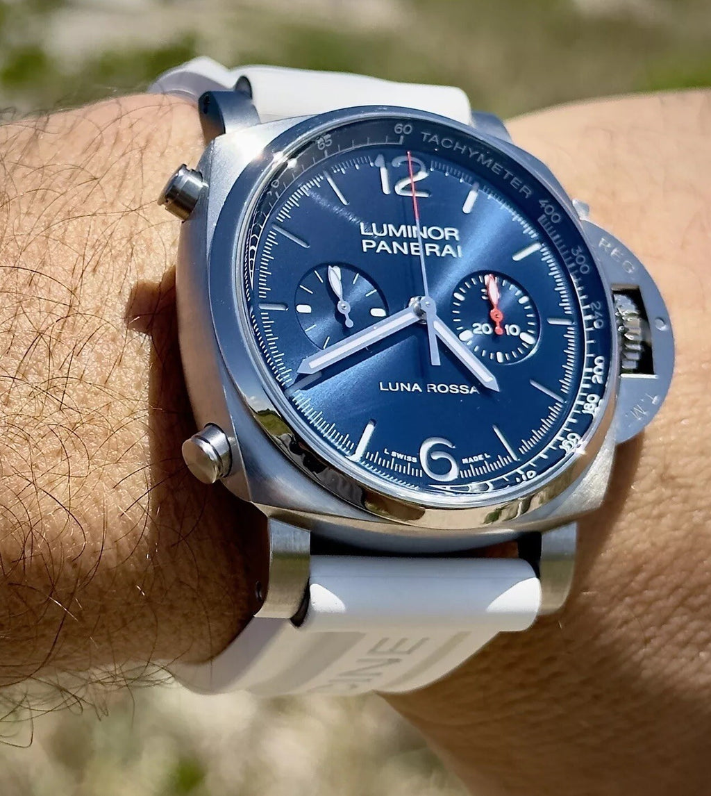 Panerai Luminor Luna Rossa Chrono Blue Dial Steel PAM01303 Full Set Limited Ed.