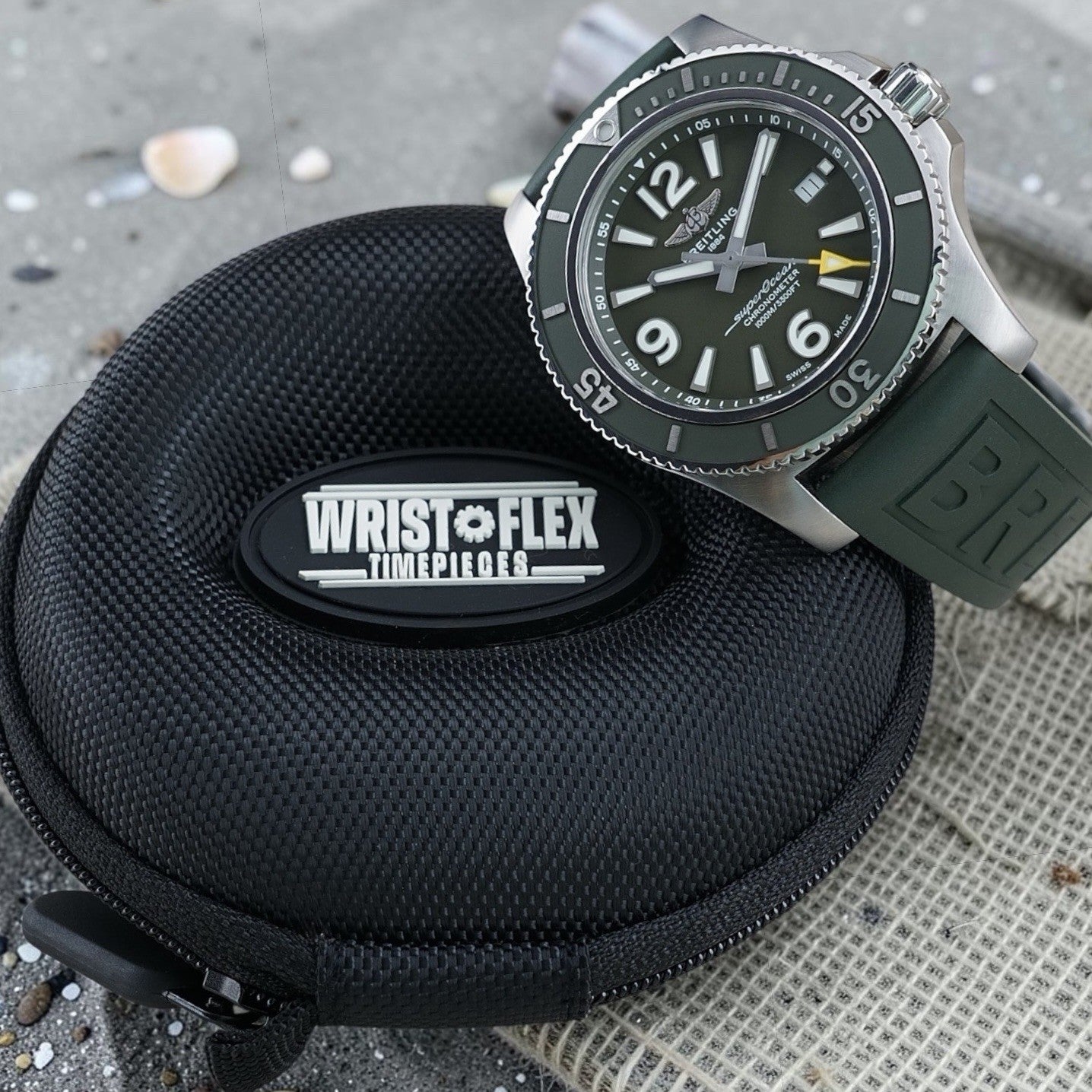 Breitling Superocean A17367 Automatic 44mm Outerknown Green Dial NATO Box & Docs