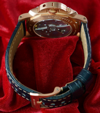 Panerai Luminor Marina Rose Gold Blue Dial Mens Watch PAM01112 Box Card 2 Straps