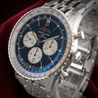 Breitling Navitimer B01 Chronograph AB0137 Blue 46m Bracelet FULL SET & WARRANTY