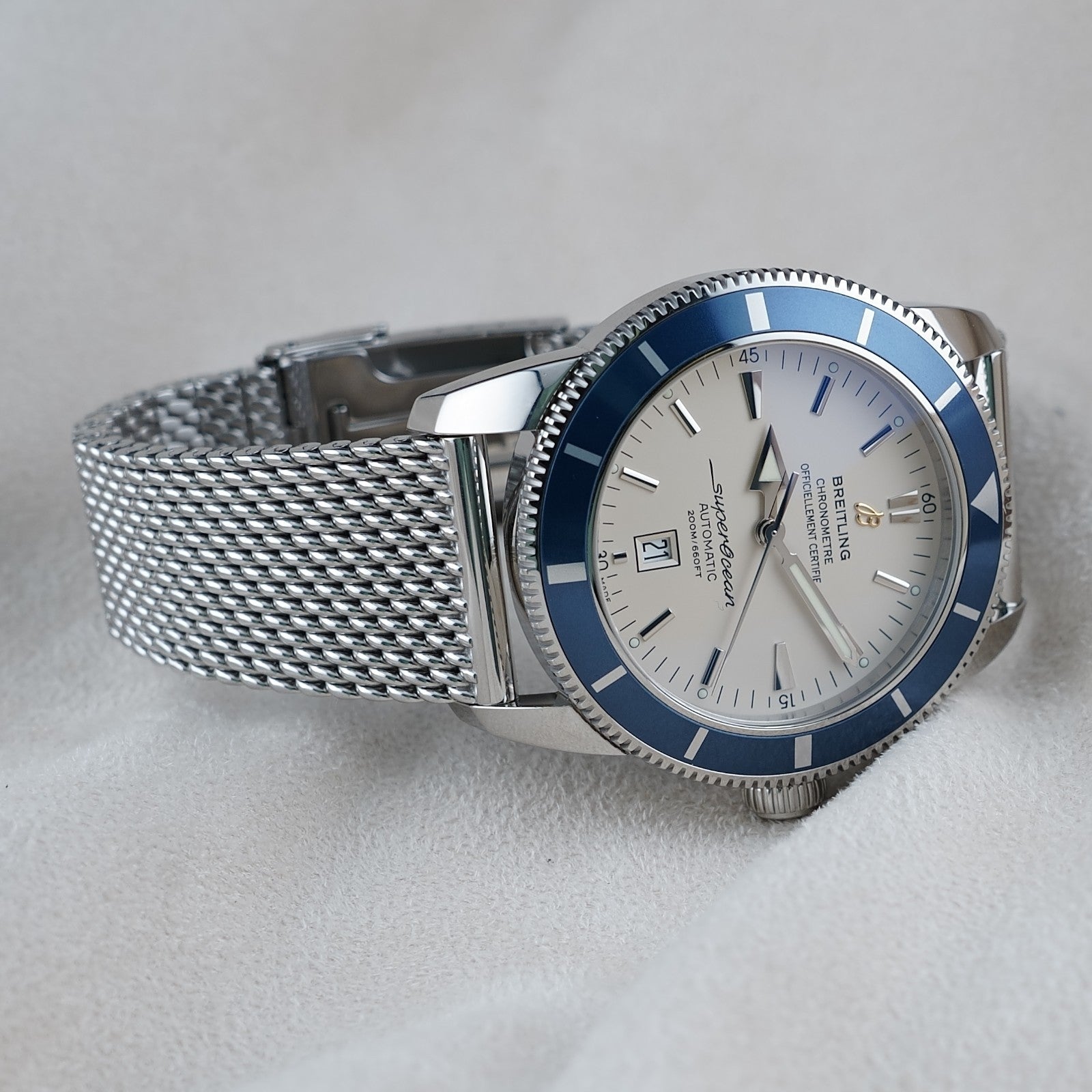 Breitling Superocean 46mm Heritage A17320 Cream Dial, Steel Bracelet,Extra Strap