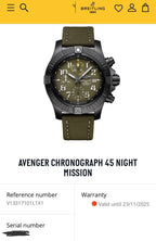 Breitling Avenger Chronograph 45 Night Mission V13317 Green Titanium - FULL SET