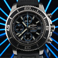 Breitling Superocean Chronograph A13341 Black/Blue Dial Steel Bracelet + Strap