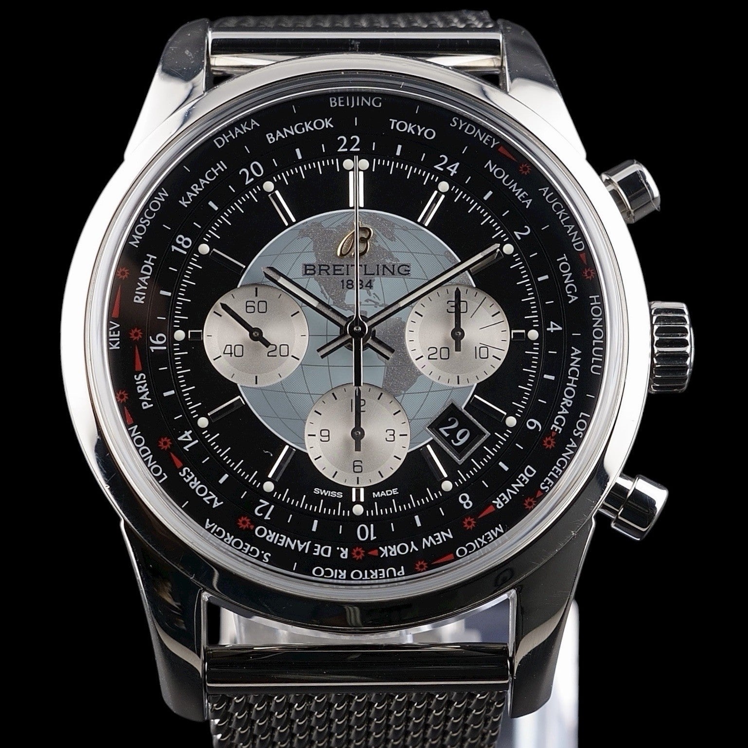 Breitling Transocean Unitime AB0510 – World Time Chronograph B05