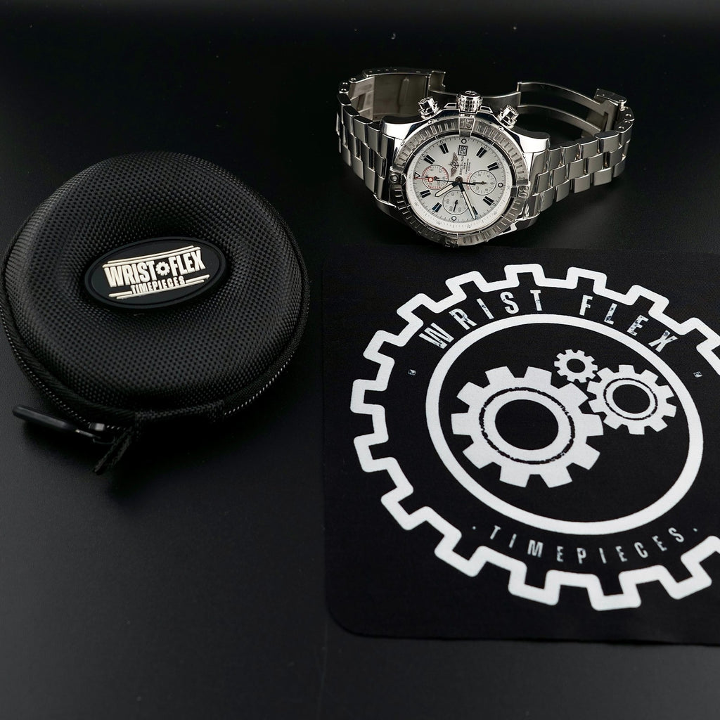 Breitling Super Avenger 48mm A13370 - White Dial Chronograph on Steel Bracelet