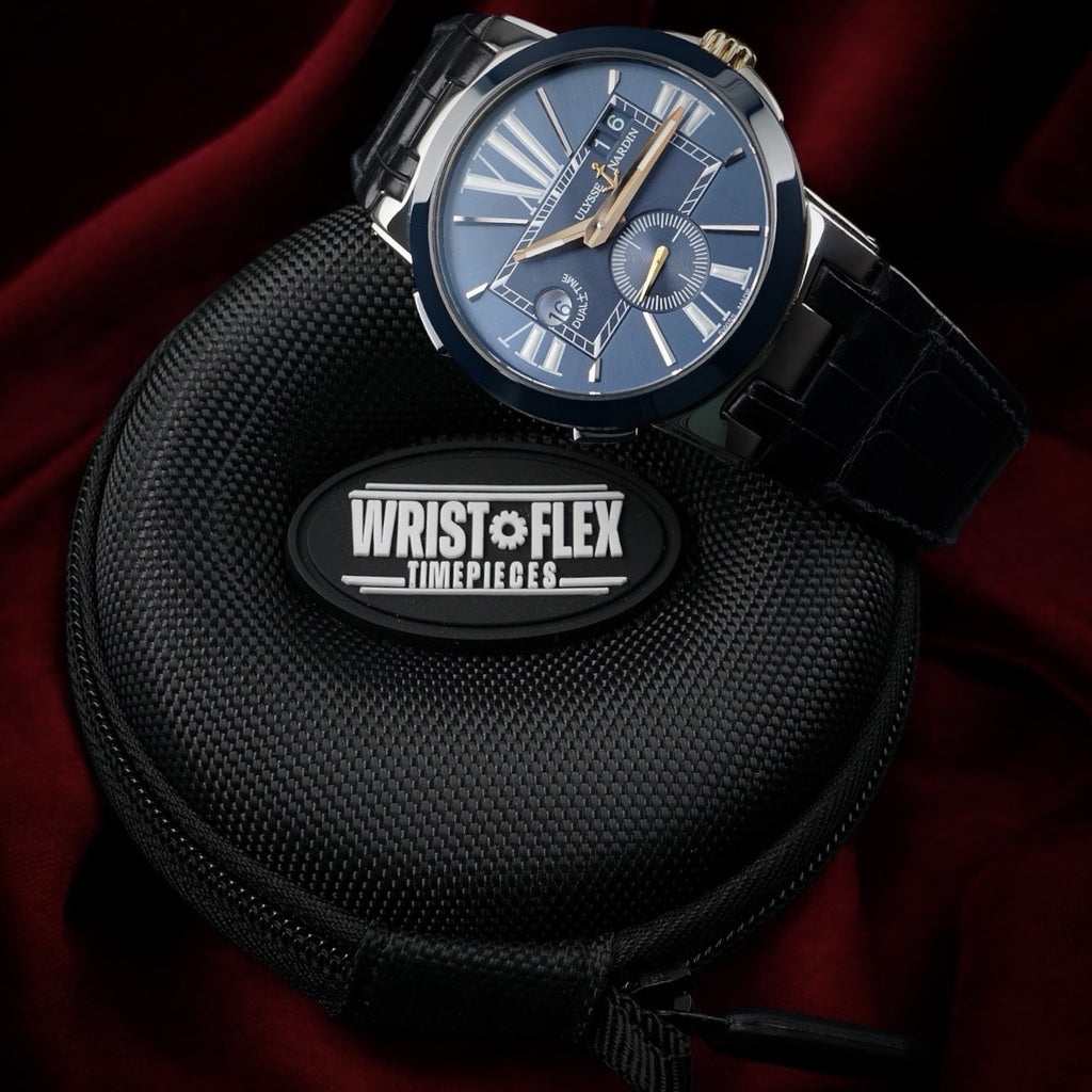 Ulysse Nardin 243-00/42 Executive Dual Time Stainless Steel / Blue Ceramic Bezel