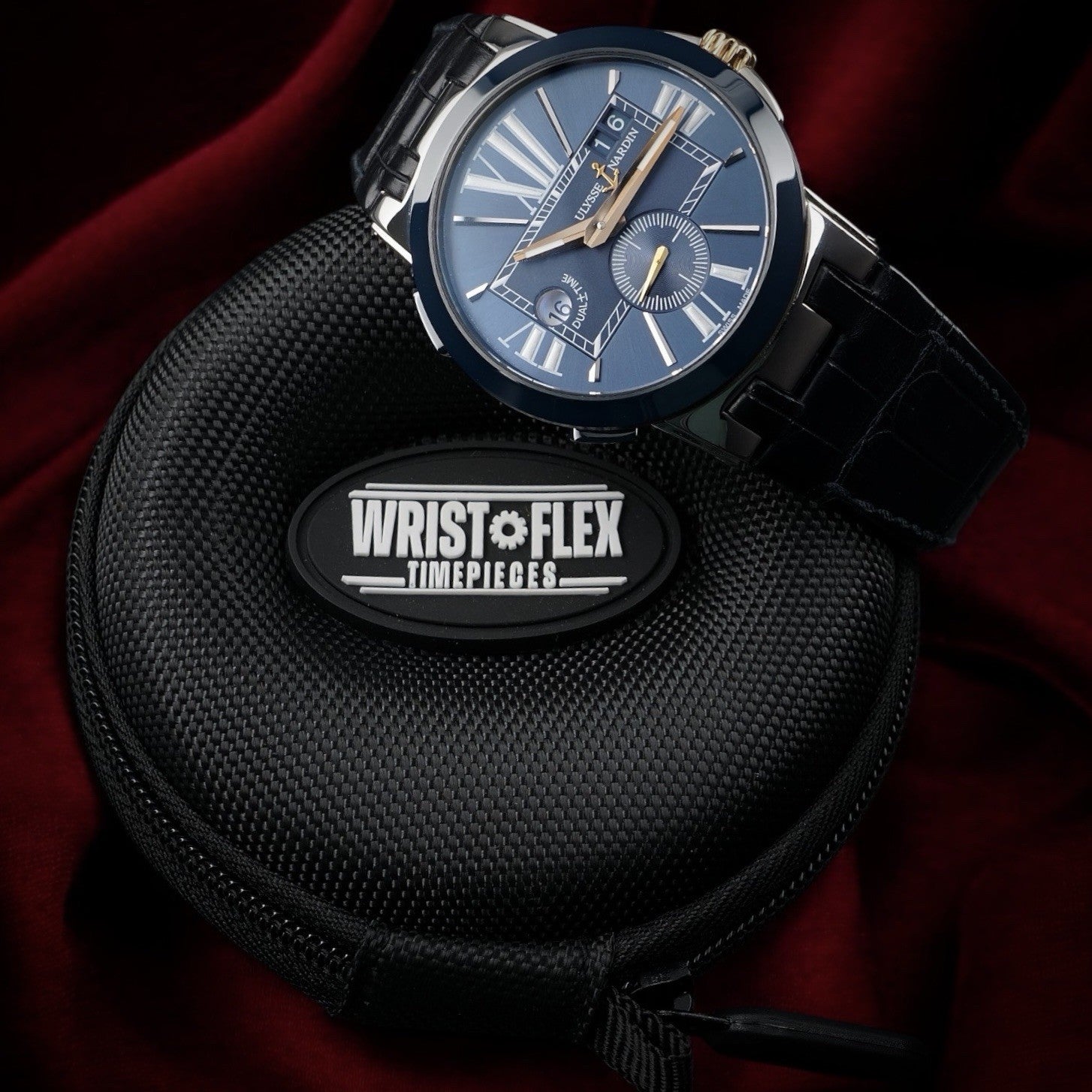Ulysse Nardin 243-00/42 Executive Dual Time Stainless Steel / Blue Ceramic Bezel