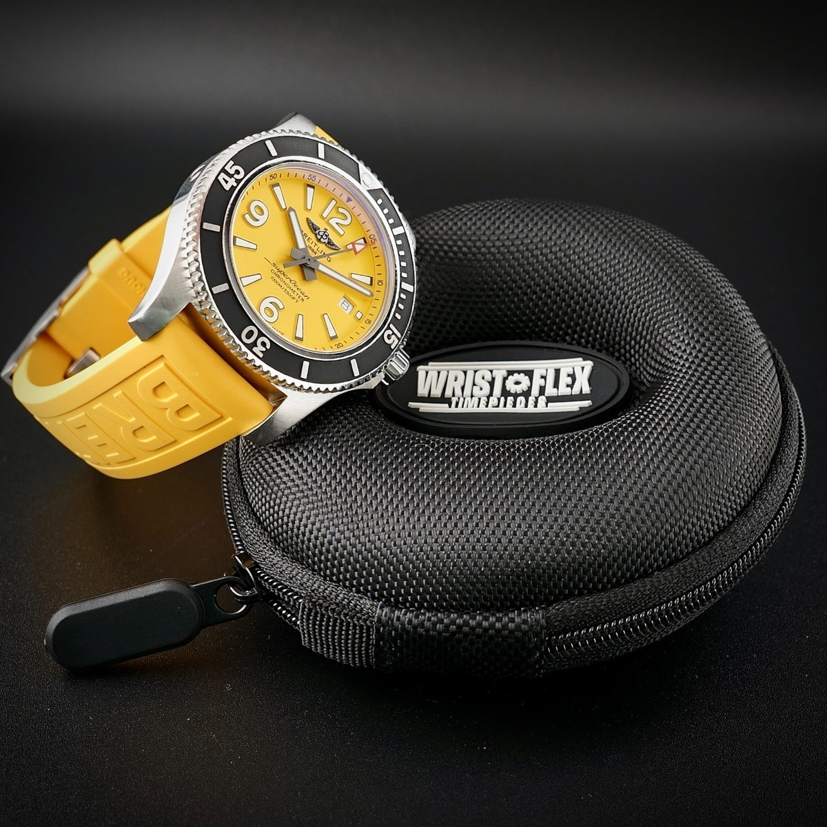 Breitling Superocean A17367 - 44mm, Yellow Dial, FULL SET, 3 Straps, Box & Card
