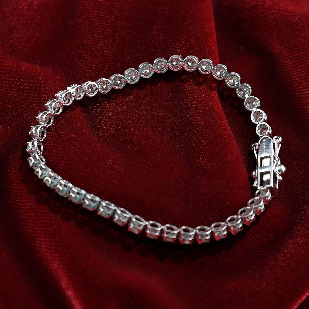 Authentic Natural Diamond 5.00Ct Women's Tennis Bracelet  Solid 14k White Gold