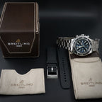Breitling Superocean Chronograph A13341 Black/Blue Dial Steel Bracelet + Strap