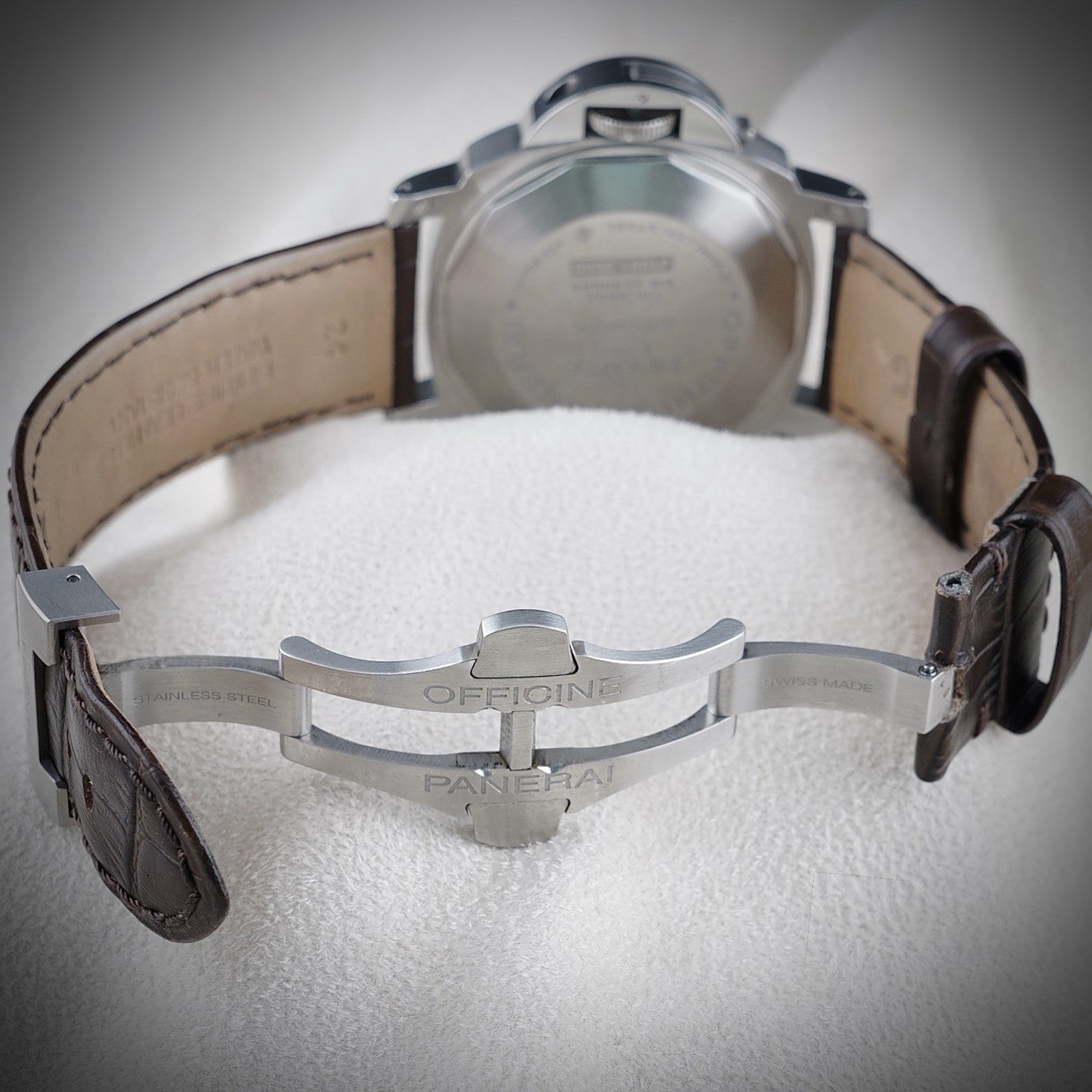 Panerai Luminor Men's Black Watch with Brown Leather Strap - PAM00164