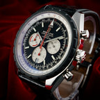 Breitling Chrono-Matic 49 Auto Chronograph Black/White Dial -FULL SET-  2 Straps