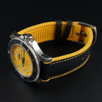 Breitling Superocean A17367 44mm Yellow Dial Steel Bracelet Box & Card & Manual
